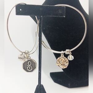 Slide Bracelets Alex & Ani ? Sisters Inspirational Hearts and Letter "S"